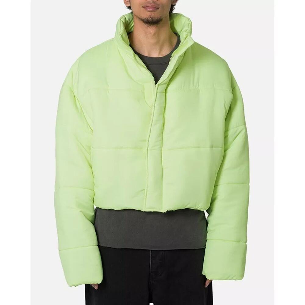 MNML Cropped Puffer Jacket in Green Size 2XL